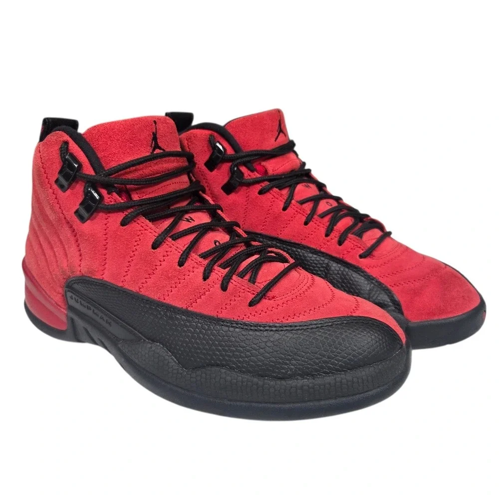 Jordan 12 Retro 2020 Mens 7.5 Red Black‎ Excellent Reverse Flu Game CT8013-602